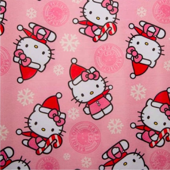 HELLO KITTY Christmas PINK SANTA HAT Holiday GIFT Wrapping Paper 150sq ft-3rolls - Picture 3 of 4